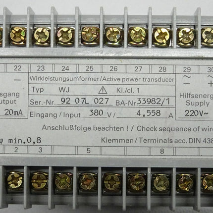 WJ WIRKLEISTUNGSUMFORMER ACTIVE POWER TRANSDUCER 9207L027 33982/1 / Neu-OVP