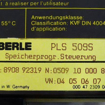 Eberle PLS509S Speicherprogrammierbare Steuerung  050910000800 050904000002 / Neuwertig