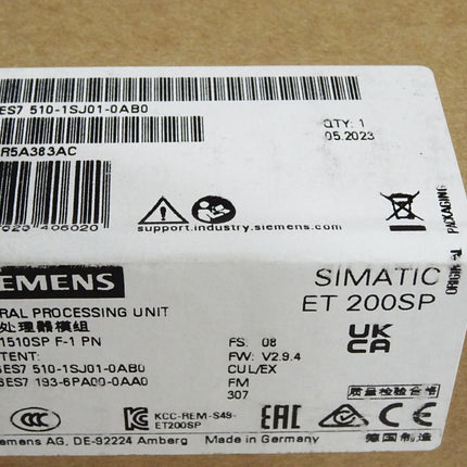 Siemens ET200SP CPU1510SP F-1 PN 6ES7510-1SJ01-0AB0 6ES7 510-1SJ01-0AB0 / Neu OVP versiegelt