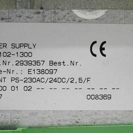 Phoenix Contact 2939357 QUINT 2,5 QUINT PS-230AC/24DC/2,5/F