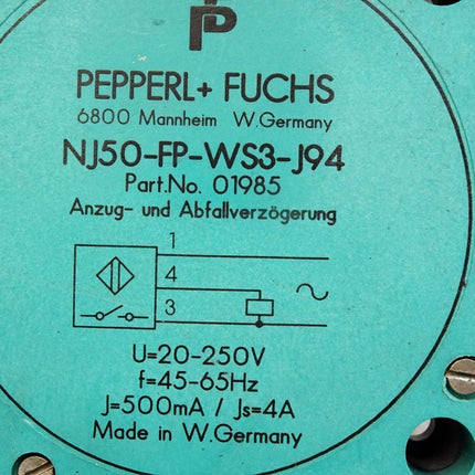 Pepperl+Fuchs 01985 NJ50-FP-WS3-J94 Induktiver Sensor / Unbenutzt