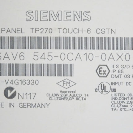 Siemens Backcover Rückschale Panel TP270 Touch-6 CSTN 6AV6545-0CA10-0AX0 6AV6 545-0CA10-0AX0