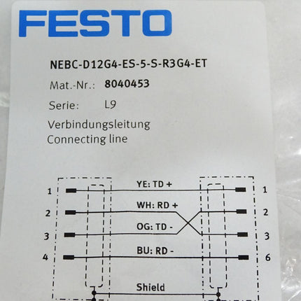 Festo Verbindungsleitung 8040453 NEBC-D12G4-ES-5-S-R3G4-ET