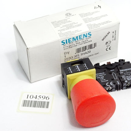 Siemens Not-Aus Pilzdrucktaster 3SB3301-1HA20 / Neu OVP