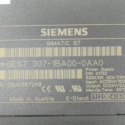 Siemens Simatic 6ES7307-1BA00-0AA0 / 6ES7 307-1BA00-0AA0 E:03