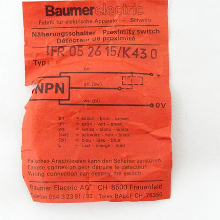 Baumer electric IFR052615/K430 Näherungsschalter NEU