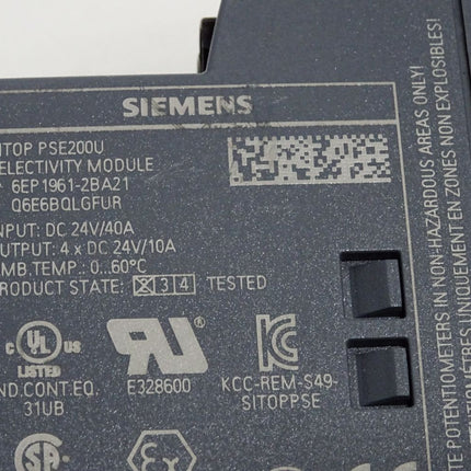 Siemens SITOP PSE200U Selectivity Module 6EP1961-2BA21 6EP1 961-2BA21