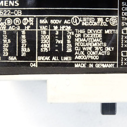 Siemens 3TF4522-0B Schütz