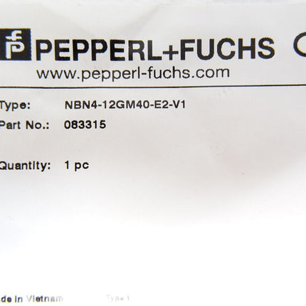 Pepperl+Fuchs 083315  Induktiver Sensor NBN4-12GM40-E2-V1 / Neu OVP