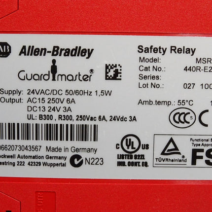 Allen Bradley Guard Master Safety Relay MSR132E 440R-E23191