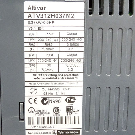 Schneider Electric Altivar Frequenzumrichter ATV312H037M2 0.37kW