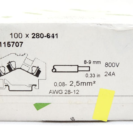 Wago 3-Leiter-Durchgangsklemme 280-641 / Inhalt : 100 Stück / Neu OVP