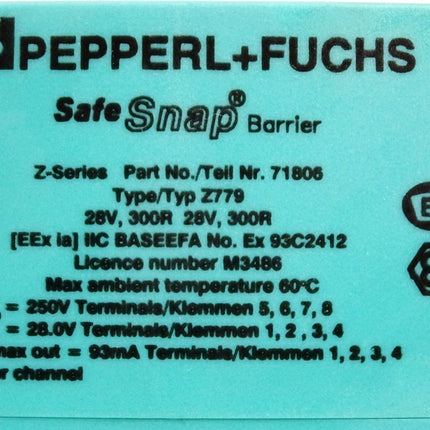 Pepperl+Fuchs Safe Snap barrier Z-Series Z779  71806 Zenerbarriere 071806