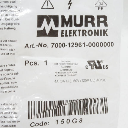 Murr Elektronik 7000-12961-0000000 Stecker Buchse gerade 5-polig / Neu OVP