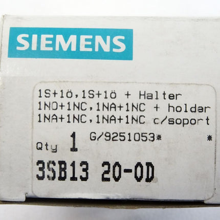 Siemens CONTACT BLOCK WITH HOLDER / 3SB1320-0D / Neu OVP