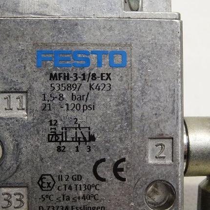 Festo 535897 Magnetventil MFH-3-1/8-Ex + MSFG-24/42-50/60-OD Magnetspule 34411