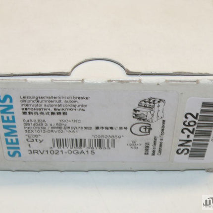 NEU-OVP Siemens 3RV1021-0GA15 Leistungsschalter 3RV1 021-0GA15