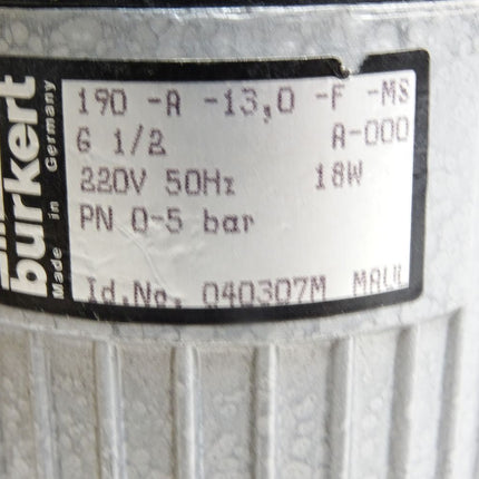 Bürkert 040307M MAUL 190-A-13,0-F-MS G 1/2 A-000 18W 0-5bar