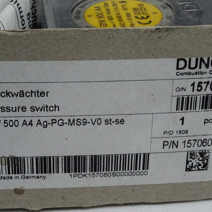 DUNGS Druckwächter 157050 GW500 GW 500 A4 Ag-PG-MS9-V0 st-se / Neu OVP