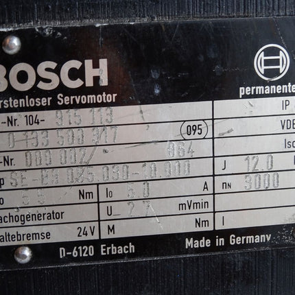 Bosch Bürstenloser Servomotor 0133500317 SE-B3.055.030-10.000 3000min-1