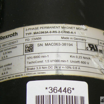 Rexroth MAC063-A-0-RS-2-C / 095-A-1 Permanentmagnet Drehstromservomotor