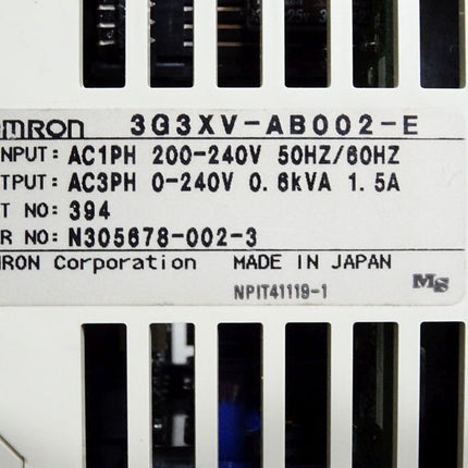 Omron 3G3XV-AB002-E SysDrive 3G3XV Inverter 0.2kW