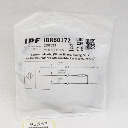 Ipf electronic Sensor Induktiv IBR80172 / Neu OVP