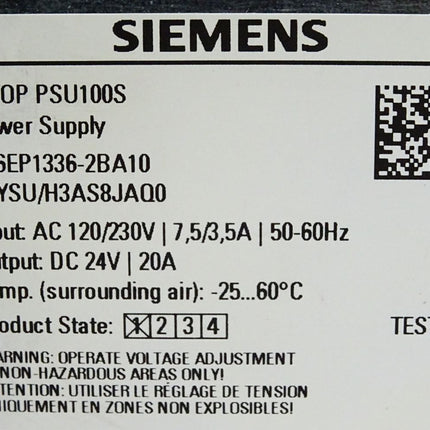 Siemens Sitop PSU100S 6EP1336-2BA10 6EP1 336-2BA10