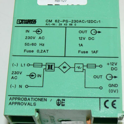 Phönix Contact 2943660 CM 62-PS-230AC/12DC/1 Netzteil Trafo