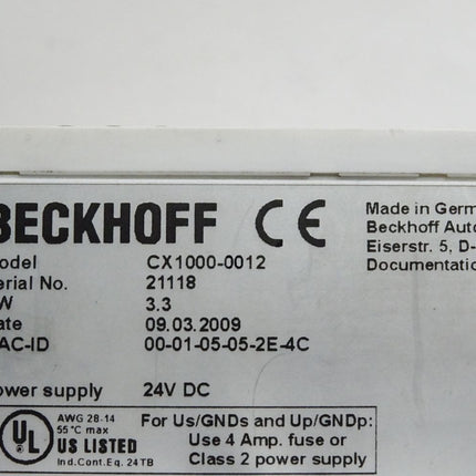 Beckhoff CPU Grundmodul CX1000-0012 CX1000-N000 CX1000-COOL