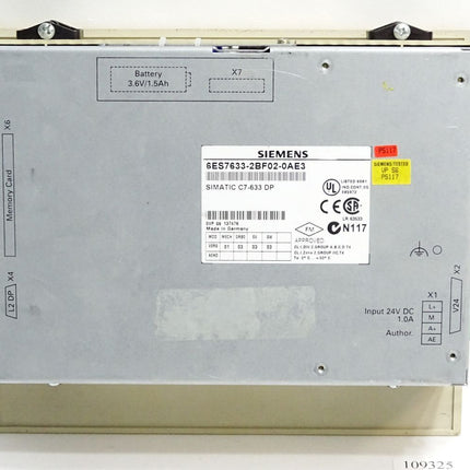 Siemens Panel C7-633 DP 6ES7633-2BF02-0AE3 6ES7 633-2BF02-0AE3