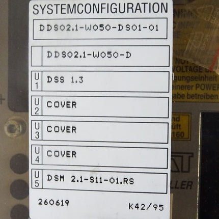 Indramat DDS02.1-W050-D S01-01 / AC servo control drive unit / NEU