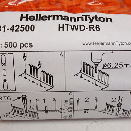 Hellermann Tyton 181-42500 HTWD-R6 / Inhalt : 500 Stück / Neu OVP