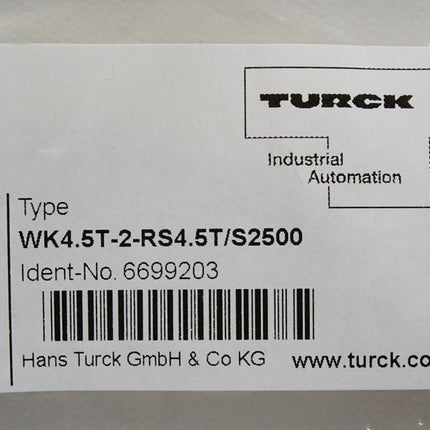 Turck RFID Cable Standard Version WK4.5T-2-RS4.5T/S2500 6699203 / Neu OVP