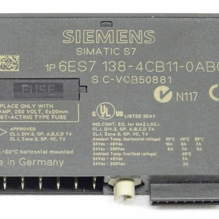 Siemens Simatic S7 6ES7138-4CB11-0AB / 6ES7 138-4CB11-0AB