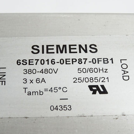 Siemens 6SE7016-0EP87-0FB1 Masterdrive Filter