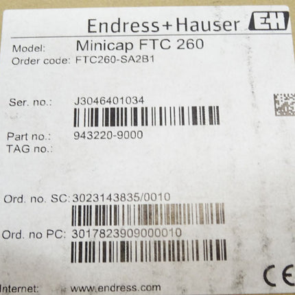 Endress+Hauser Kapazitiver Grenzstanddetektor MINICAP FTC260-SA2B1 / Neu OVP