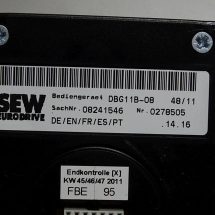 SEW Eurodrive Bediengerät DBG11B-08 08241546 8241546 / Neu OVP mit Lagerspuren