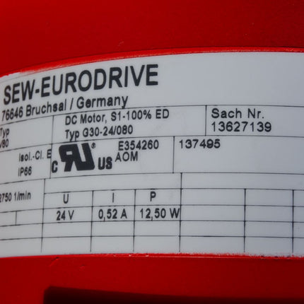 SEW Eurodrive Lüfter 13627139 V80 G30-24/080 Unbenutzt