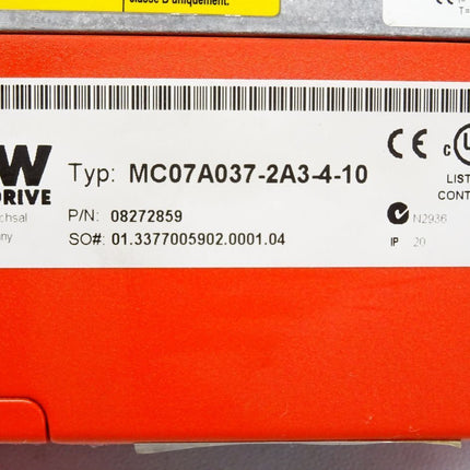 SEW Eurodrive MC07A037-2A3-4-10 08272859 MDX60A0037-2A3-4-00 08231311 DEFEKT