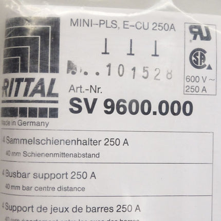 Rittal SV9600.000 Mini-PLS 4 Sammelschienenhalter 250A  / Neu OVP