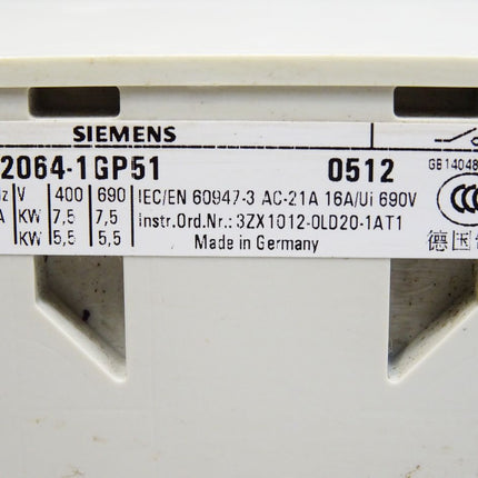 Siemens Lasttrennschalter 3LD 3LD2064-1GP51