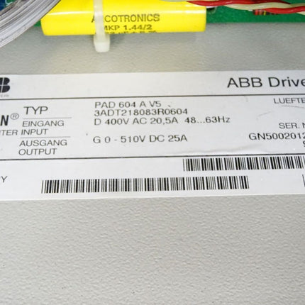 ABB Drives Veritron PAD/PSD Stromrichter PAD 604 A V5 3ADT218083R0604 3ADT306400R0001 PP5302B GNT0164100 R0001 PG5301