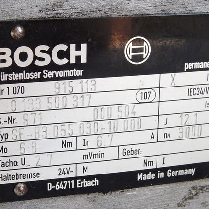 Bosch Bürstenloser Servomotor 0133500317 SE-B3.055.030-10.000 3000min-1