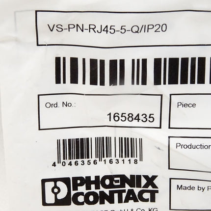 Phoenix Contact 1658435 VS-PN-RJ45-5-Q/IP20 RJ45-Steckverbinder / Neu OVP