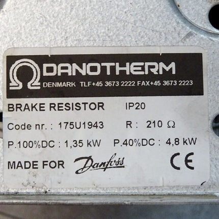 Danotherm Bremswiderstand Danfoss 175U1943 210Ohm 1.35kW