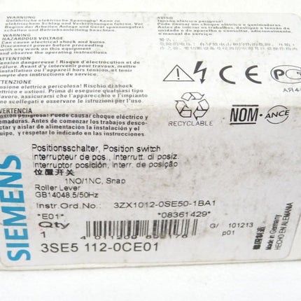 Siemens Positionsschalter 3SE5112-0CE01 / Neu OVP