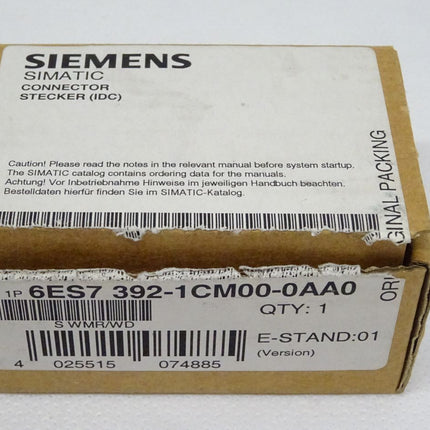 Siemens 6ES7392-1CM00-0AA0 Simatic Stecker (IDC) 6ES7 392-1CM00-0AA0 NEU-OVP