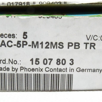 Phoenix Contact 5Stk 1507803 Abschlusswiderstand SAC-5P-M12MS PB TR / 15 07 80 3 NEU-OVP