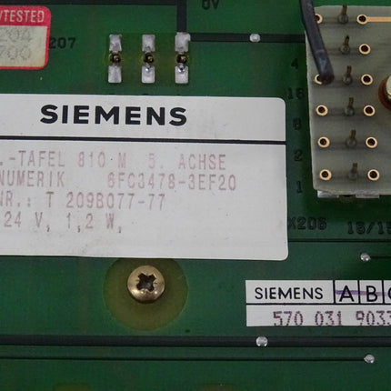 Siemens 6FC3478-3EF20 Maschinensteuertafel 5-Achse 6FC3 478-3EF20